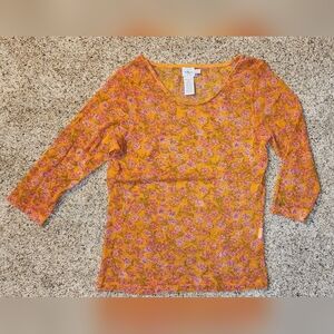 Calvin Klein sheer top Long Sleeve Top Lg